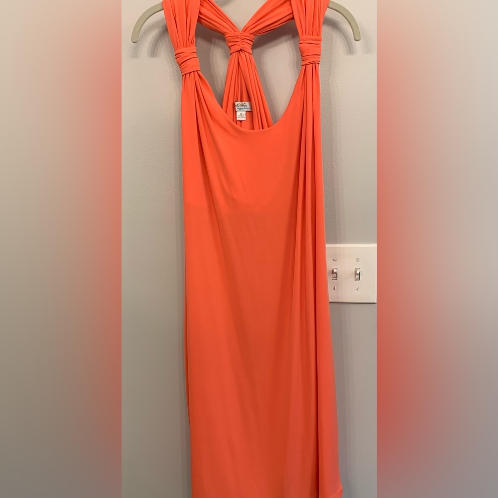 NEW Ivy & Blair orange sleeveless dress; knot detail in front and middle of back